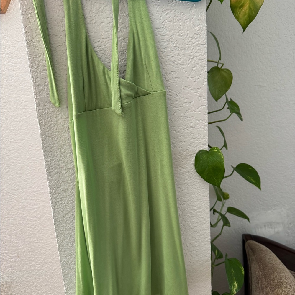 Finesse Light Green Backless Dress
